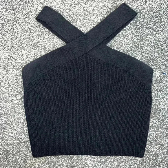 Babaton Sculpt Knit Criss Cross Cropped Tank black small - Picture 3 of 10